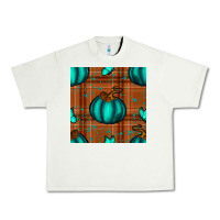 Pistachio turquoise pumpkin plaid seamless pattern Urban Heavy Tee - BundleAndBundleShop