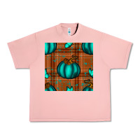 Salmon turquoise pumpkin plaid seamless pattern Urban Heavy Tee - BundleAndBundleShop