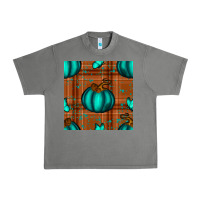 Tornado turquoise pumpkin plaid seamless pattern Urban Heavy Tee - BundleAndBundleShop