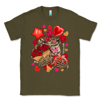 Army Green valentines day skeleton Classic Tee - NancyCooperArtShop