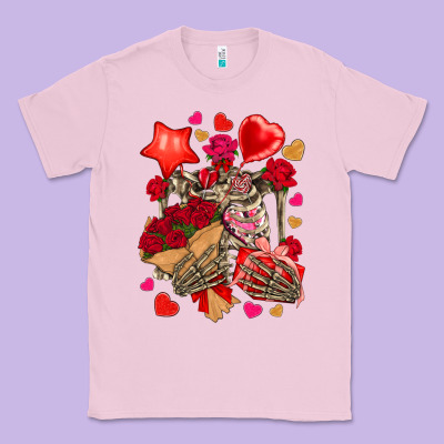 Valentines Day Skeleton Classic Tee Designed By Nancycooperartshop