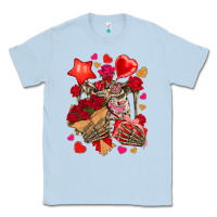 Dusty Blue valentines day skeleton Classic Tee - NancyCooperArtShop