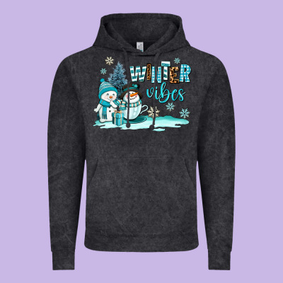 Winter Vibes Vintage Hoodie Designed By Adodesignshop
