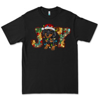 Black dachshund puppy christmas joy Premium Tee - RanaPortraitStore