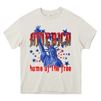 Cream America home of the free Heavy Core Tee - texasbilliewilder