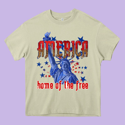 America Home Of The Free Heavy Core Tee Designed By Texasbilliewilder