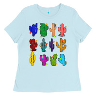 Baby Blue christmas glitter cactus Ladies Tee - Zillion Design Studio