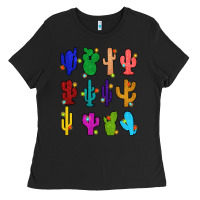 Black christmas glitter cactus Ladies Tee - Zillion Design Studio