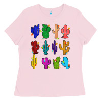 Bubblegum Pink christmas glitter cactus Ladies Tee - Zillion Design Studio