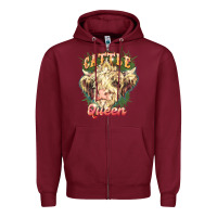 Burgundy cattle queen Zipper Hoodie - NancyCooperArtShop