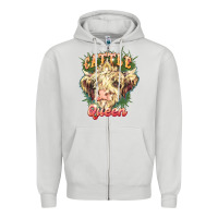 Dove Grey cattle queen Zipper Hoodie - NancyCooperArtShop