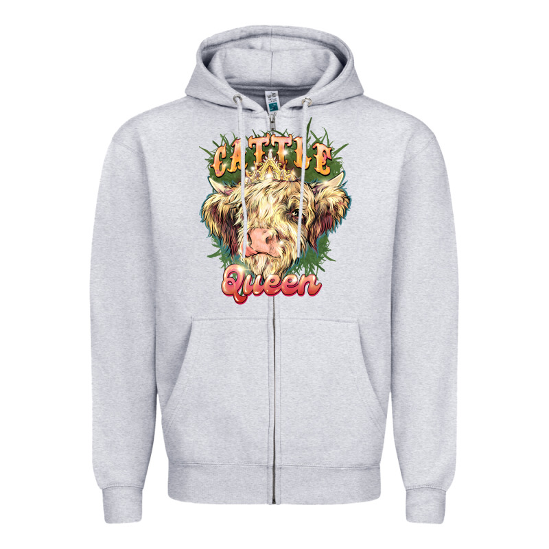 Cattle Queen Zipper Hoodie by NancyCooperArtShop | Teevron