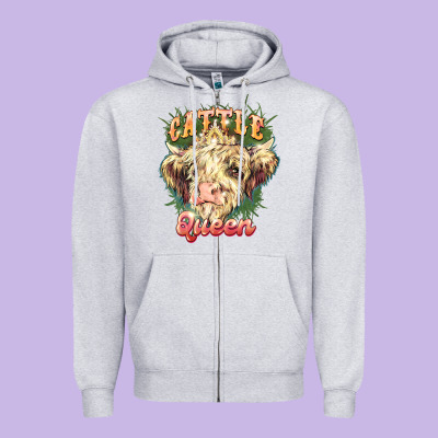 Cattle Queen Zipper Hoodie Designed By Nancycooperartshop
