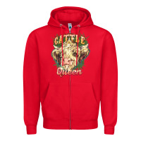 Red cattle queen Zipper Hoodie - NancyCooperArtShop