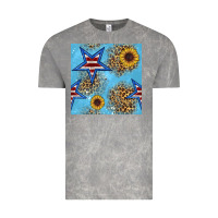 Cloud Rock american star and sunflower seamless  pattern Vintage Tee - BundleAndBundleShop