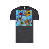 Vintage Black american star and sunflower seamless  pattern Vintage Tee - BundleAndBundleShop