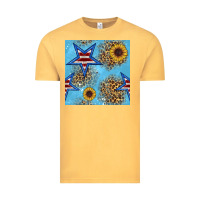 Vintage Mustard american star and sunflower seamless  pattern Vintage Tee - BundleAndBundleShop