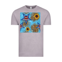 Vintage Zinc american star and sunflower seamless  pattern Vintage Tee - BundleAndBundleShop