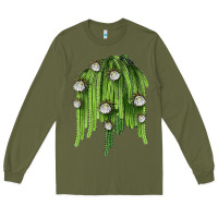 Army Green Selenicereus Cactus Long Sleeve Tee - LillyAllenDesigns