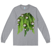 Heather Grey Selenicereus Cactus Long Sleeve Tee - LillyAllenDesigns