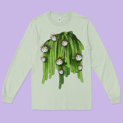 Selenicereus Cactus Long Sleeve Tee Designed By Lillyallendesigns