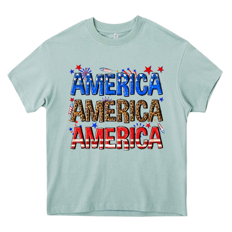 America America America Fourth Of July Heavy Core Tee by texasbilliewilder | Teevron
