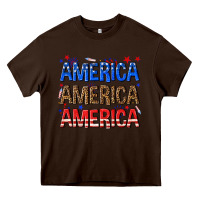 Chocolate Brown America america america fourth of july Heavy Core Tee - texasbilliewilder