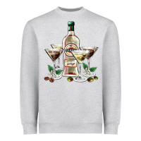 Heather Grey martini glasses and martini bottle Heavyweight Sweatshirt - AdoDesignShop