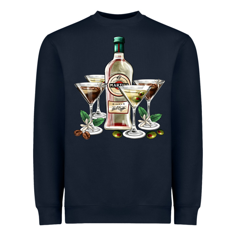 Martini Glasses And Martini Bottle Heavyweight Sweatshirt by AdoDesignShop | Teevron