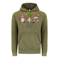 Vintage Olive pink christmas gnomies Vintage Hoodie - AdoDesignShop