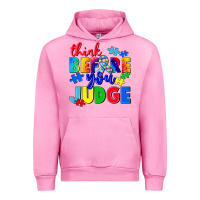 Fuchsia Pink think before you judge Urban Hoodie - CowGirlArtShop