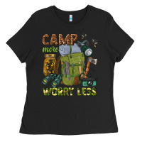 Black camp more worry less Ladies Tee - texasbilliewilder
