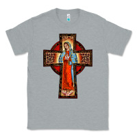 Heather Grey lady of guadalupe leopard cross Classic Tee - BarkalooDesign