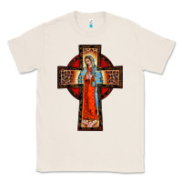 Natural lady of guadalupe leopard cross Classic Tee - BarkalooDesign