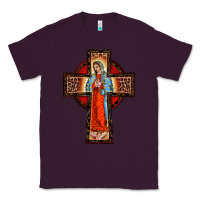 Plum lady of guadalupe leopard cross Classic Tee - BarkalooDesign