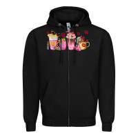Black boss lady coffee cups Zipper Hoodie - NancyCooperArtShop
