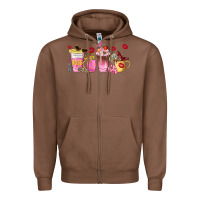 Chestnut boss lady coffee cups Zipper Hoodie - NancyCooperArtShop