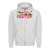 Dove Grey boss lady coffee cups Zipper Hoodie - NancyCooperArtShop