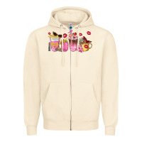 Sandshell boss lady coffee cups Zipper Hoodie - NancyCooperArtShop