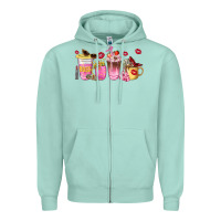Seafoam boss lady coffee cups Zipper Hoodie - NancyCooperArtShop