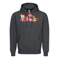 Smoke boss lady coffee cups Zipper Hoodie - NancyCooperArtShop