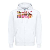 White boss lady coffee cups Zipper Hoodie - NancyCooperArtShop