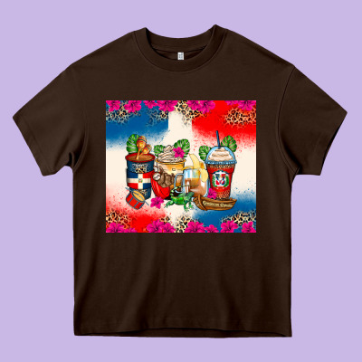 Dominican Republic Coffee Cups Heavy Core Tee Designed By Zillion Design Studio