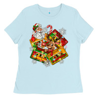Baby Blue christmas cassette tapes Ladies Tee - Zillion Design Studio