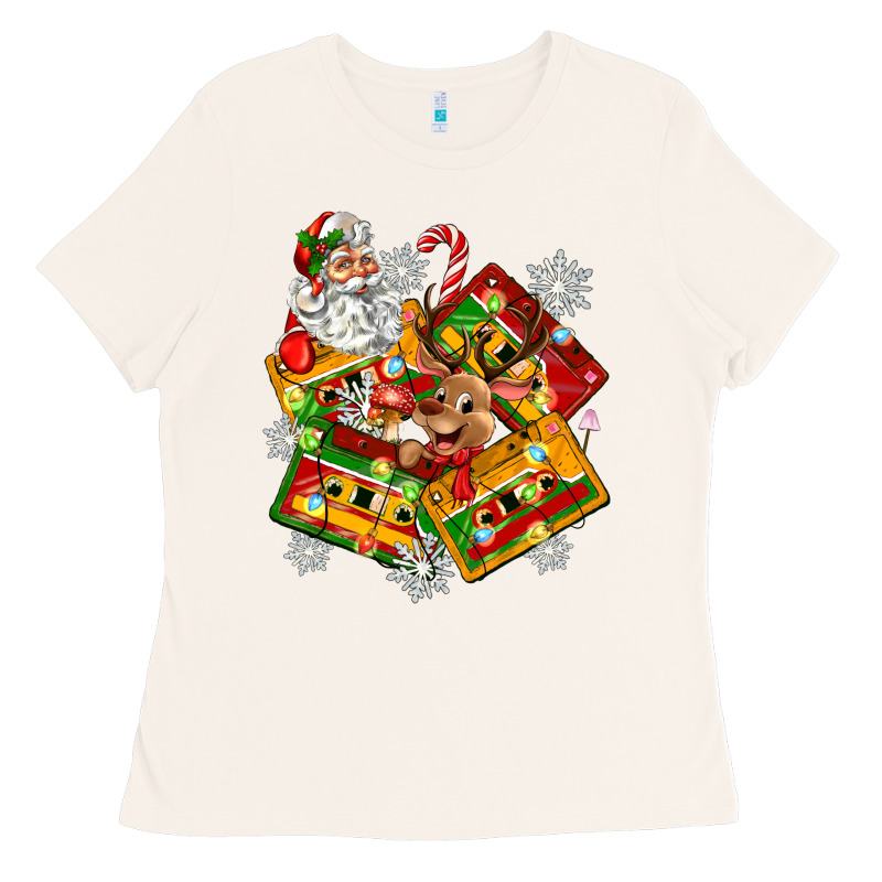 Christmas Cassette Tapes Ladies Tee by Zillion Design Studio | Teevron