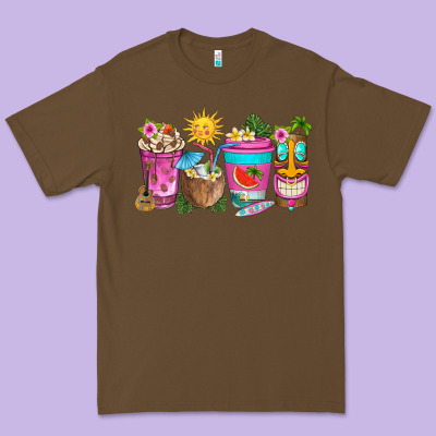 Aloha Coffe Cups Premium Tee Designed By Texasbilliewilder