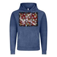 Vintage Denim christmas snow crystals background Vintage Hoodie - BundleAndBundleShop