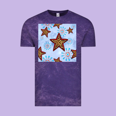 4th Of July Leopard Star Seamless Pattern Vintage Tee Designed By Bundleandbundleshop