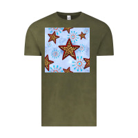 Vintage Olive 4th of july leopard star seamless pattern Vintage Tee - BundleAndBundleShop