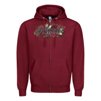 Burgundy blessed Zipper Hoodie - NancyCooperArtShop